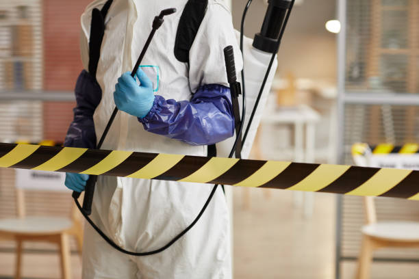 Professional Sewage Cleanup technician working in Ambia, IN